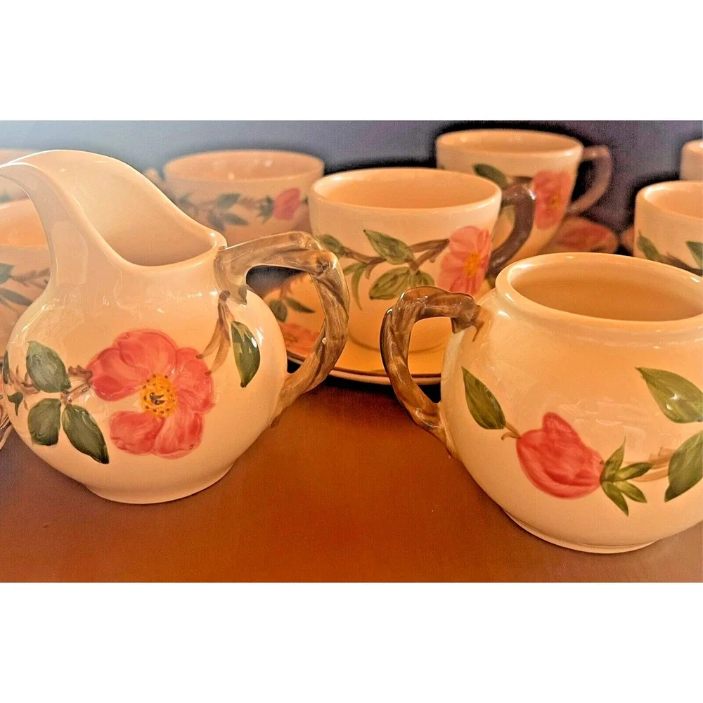 Franciscan Desert Rose Sugar Bowl (no lid) & Creamer USA California Vintage‎